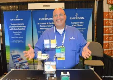 Jeffrey Cook with Emerson proudly shows different in-transit perishable temperature monitoring instruments.